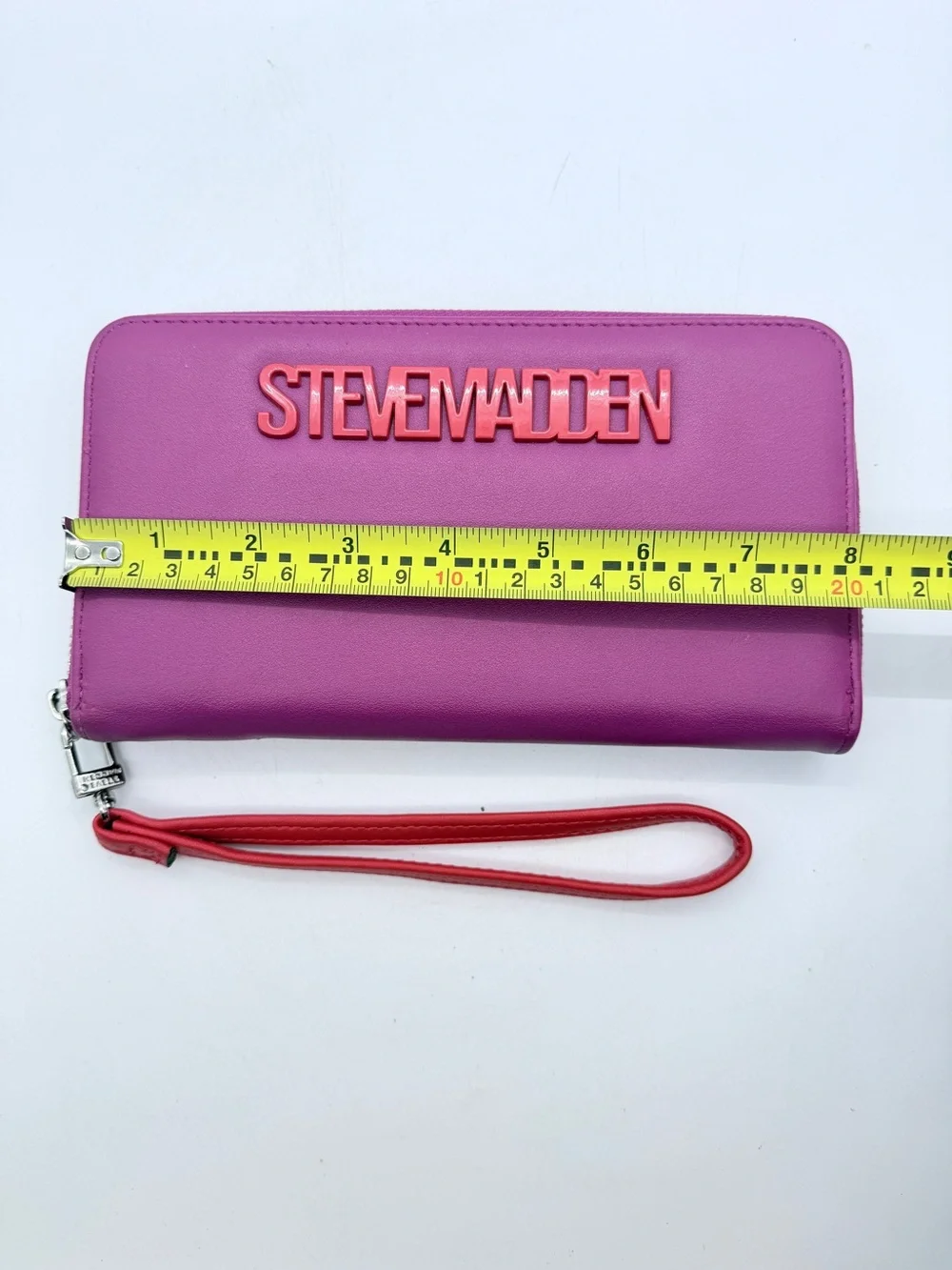 Steve Madden Pink and Coral Zip-Around Wristlet Wallet